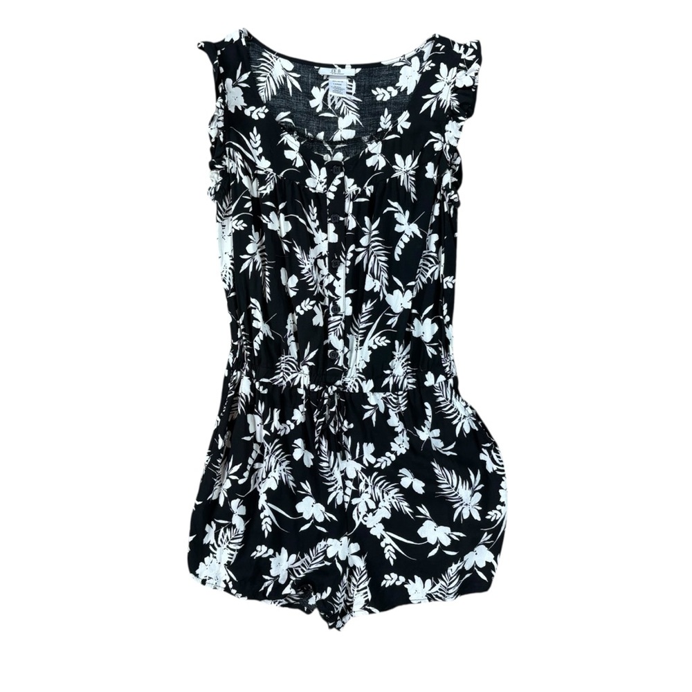 Joe B by Joe Benbasset black and white floral sleeveless romper size L
